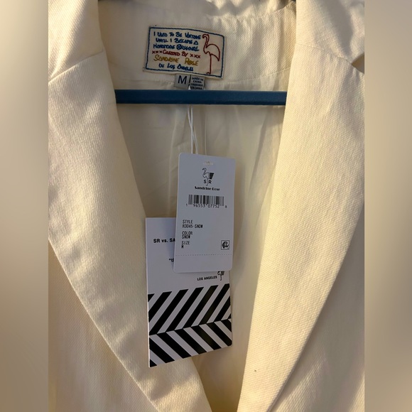 Free People Cream Blazer / Jacket oversized  M NWT - Picture 5 of 7